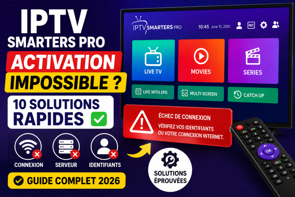 iptv smarters pro ne fonctionne pas